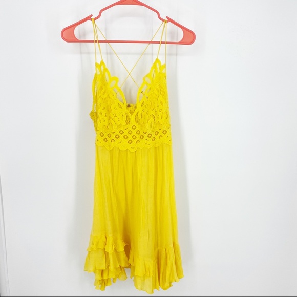 Free People deep yellow della mini slip Dress - Picture 5 of 9